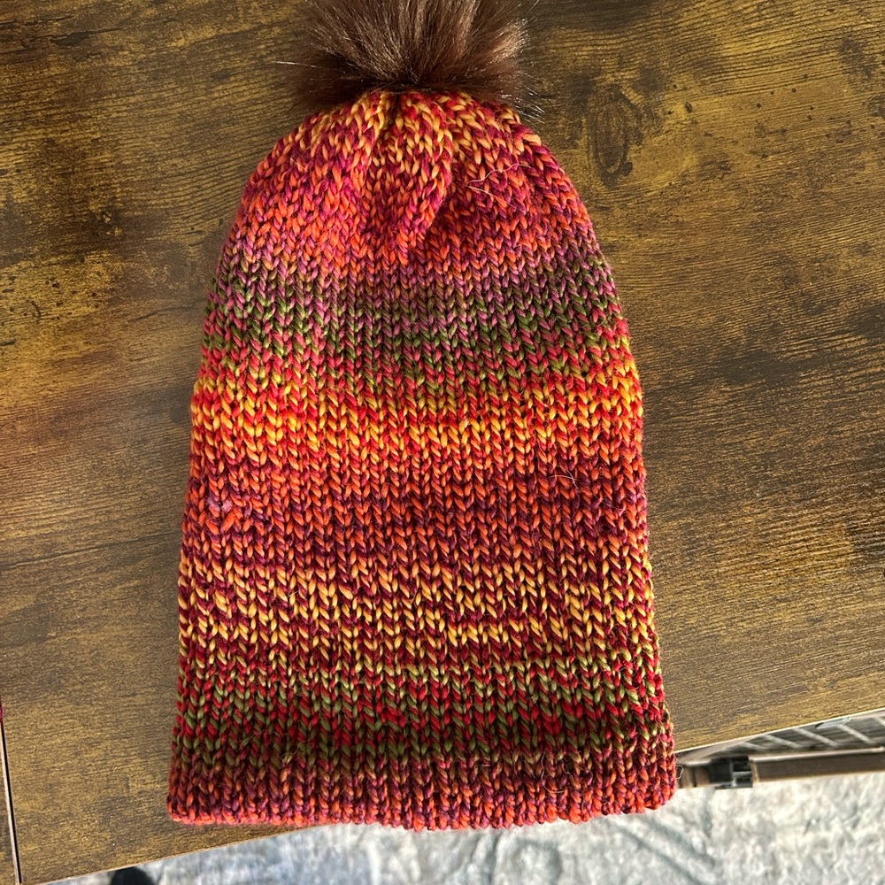 Colorful Knit Pom-Pom Beanie